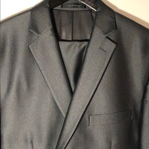 Calvin Klein slim fit shiny dark grey suit